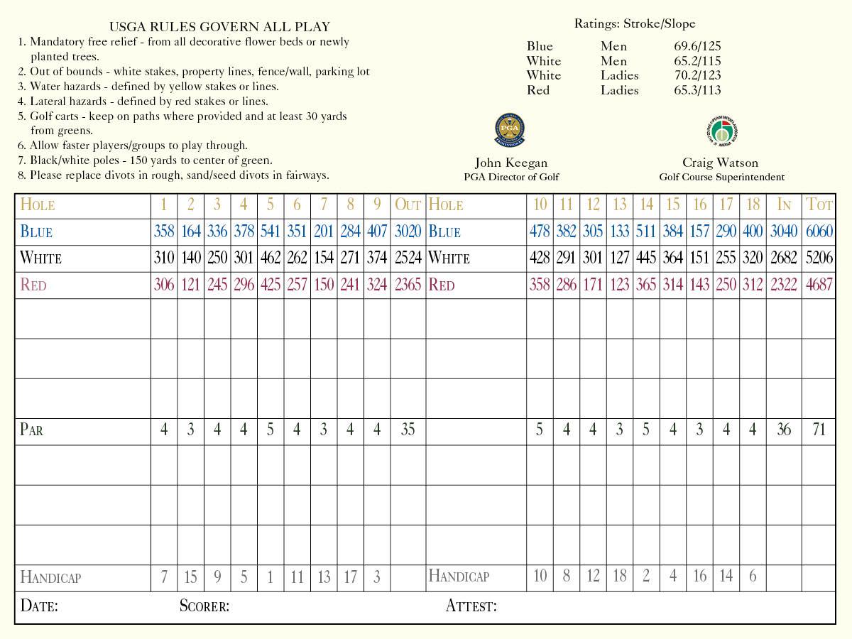 red sky golf club scorecard